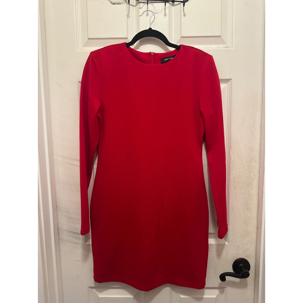 LC Waikiki LCW Vision Red Long Sleeve Bodycon Mini Dress Womens Large W4D076Z8